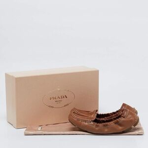 Prada Brown Leather Scrunch Loafers